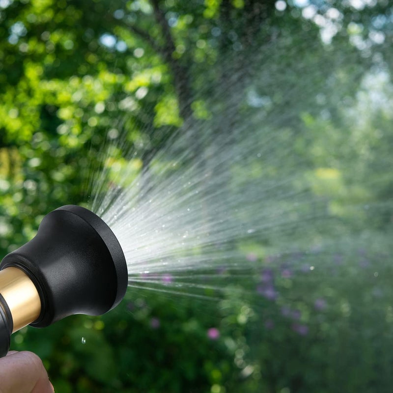 Lichamp Hose Nozzle, Heavy Duty Brass Fireman Style High Power Leak Proof Adjustable Garden Water Sprayer, Suitable for Car Wash, Patio Cleaning, Watering Lawn and Garden, Shower Pets (Black) - Image 5